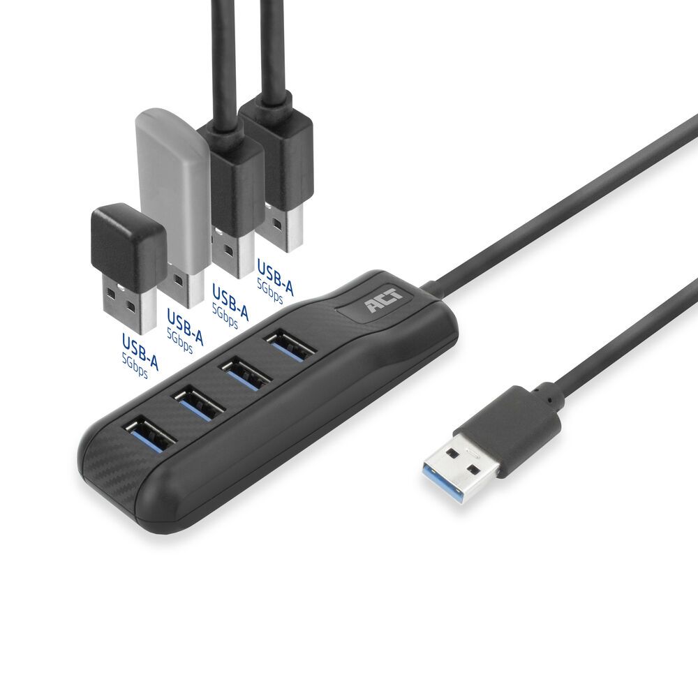 ACT AC6320 4-portos USB3.2 HUB Black - Image 4