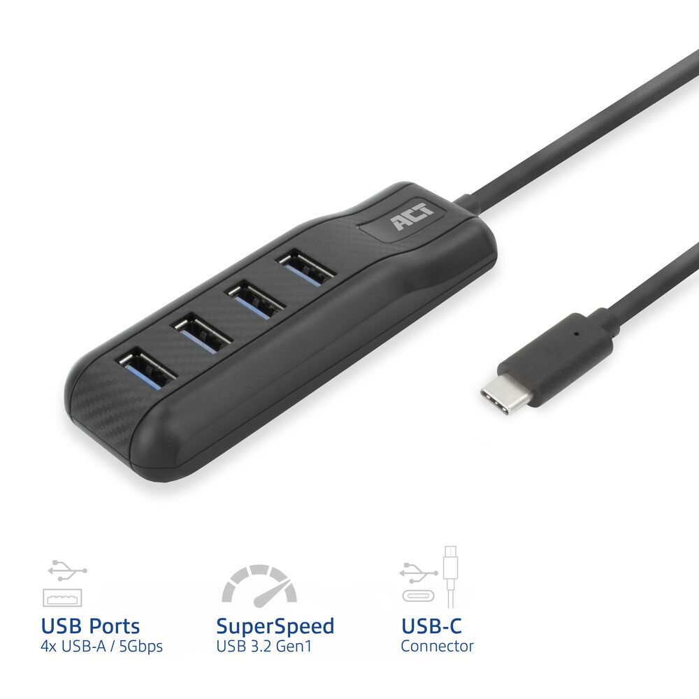ACT AC6420 4-portos USB3.2 HUB Black - Image 2