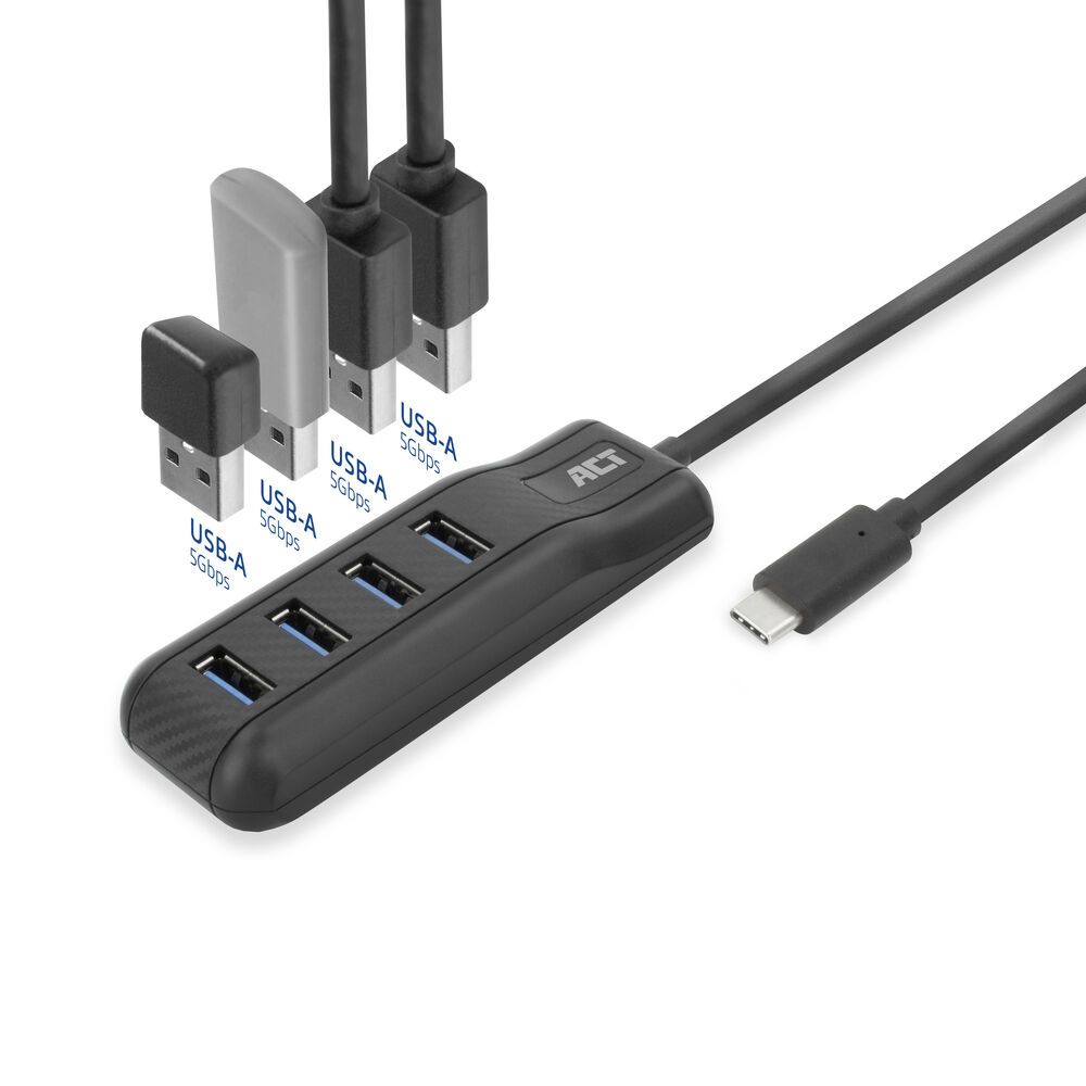 ACT AC6420 4-portos USB3.2 HUB Black - Image 4