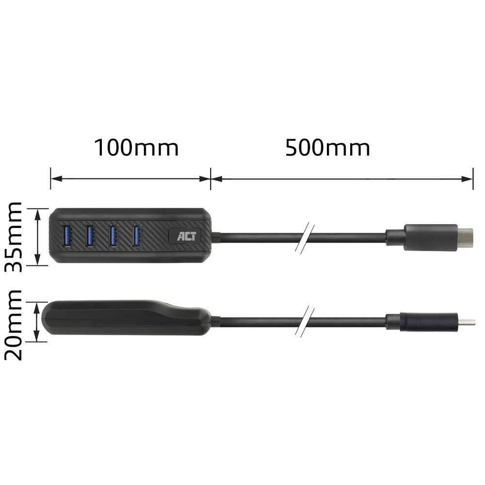 ACT AC6420 4-portos USB3.2 HUB Black - Image 6