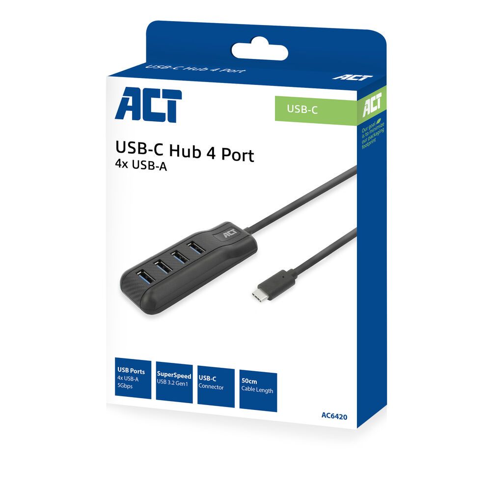 ACT AC6420 4-portos USB3.2 HUB Black - Image 7