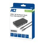 ACT AC7093 USB-C 4K MST Docking Station Silver - Image 2