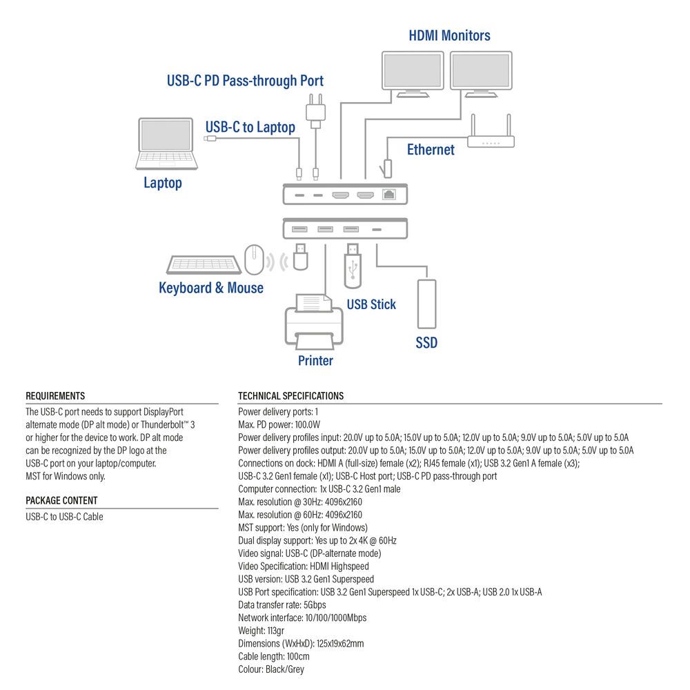 ACT AC7093 USB-C 4K MST Docking Station Silver - Image 5