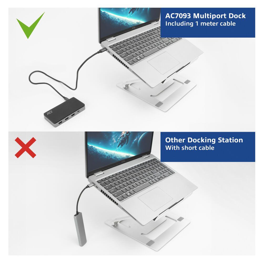 ACT AC7093 USB-C 4K MST Docking Station Silver - Image 7