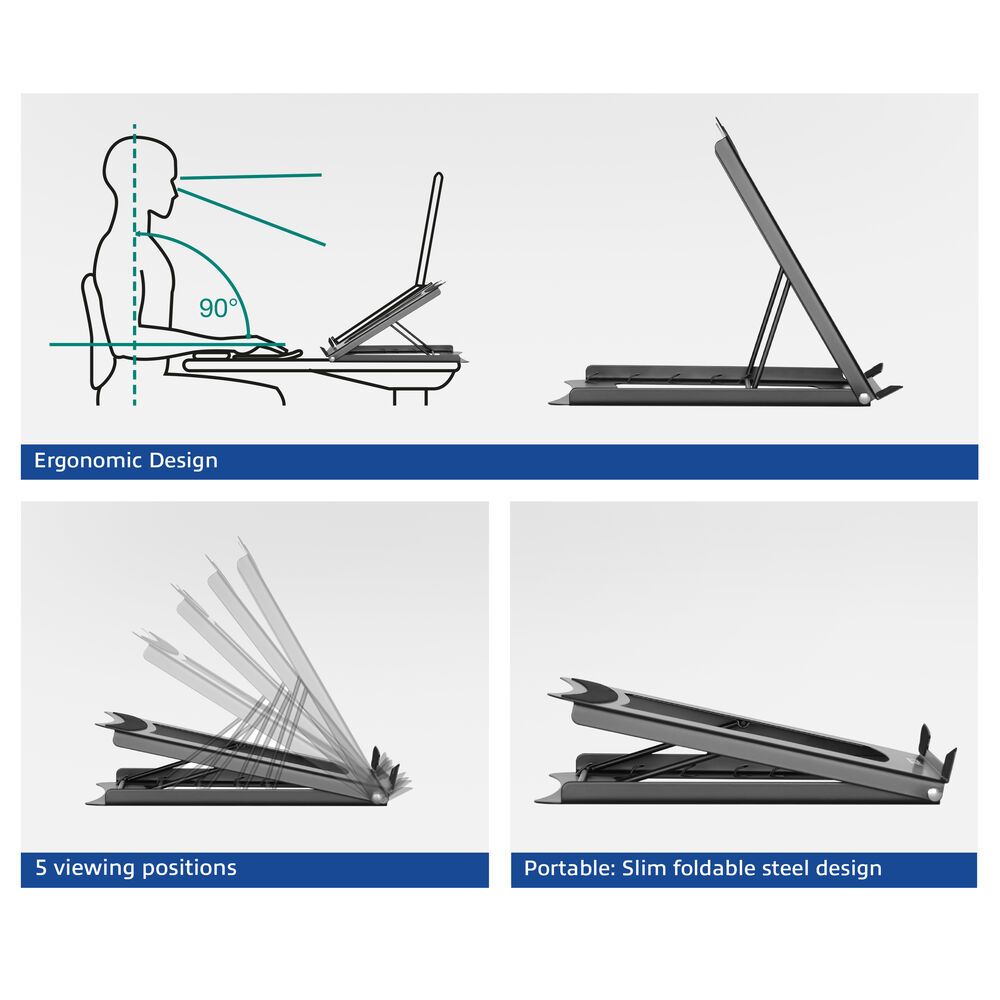 ACT AC8145 Összecsukható laptop állvány 5 állítható magasságú pozícióval - Image 3