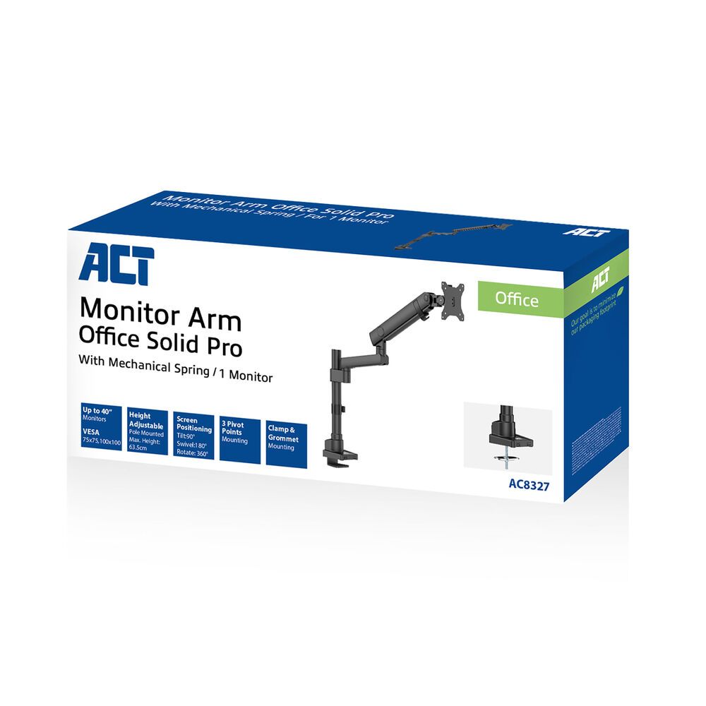 ACT AC8327 Single monitor arm office solid pro with mechanical spring - Image 14