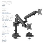 ACT AC8328 Dual monitor arm office solid pro, with mechanical spring - Image 2