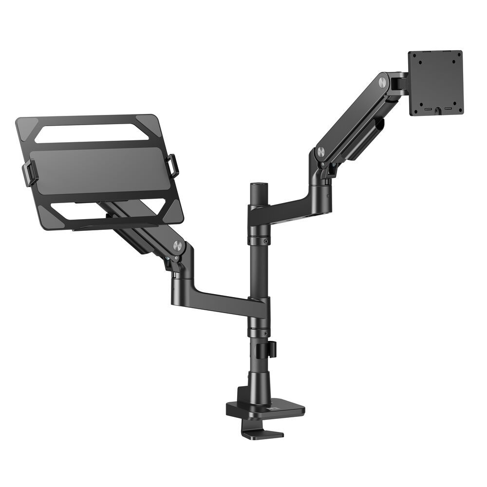 act-ac8341-single-monitor-arm-and-laptop-arm-office-premium-with-gas-spring-pole-mounted_1.jpg ACT AC8341 Single Monitor Arm and Laptop Arm Office Premium with Gas Spring Pole Mounted - Image 1