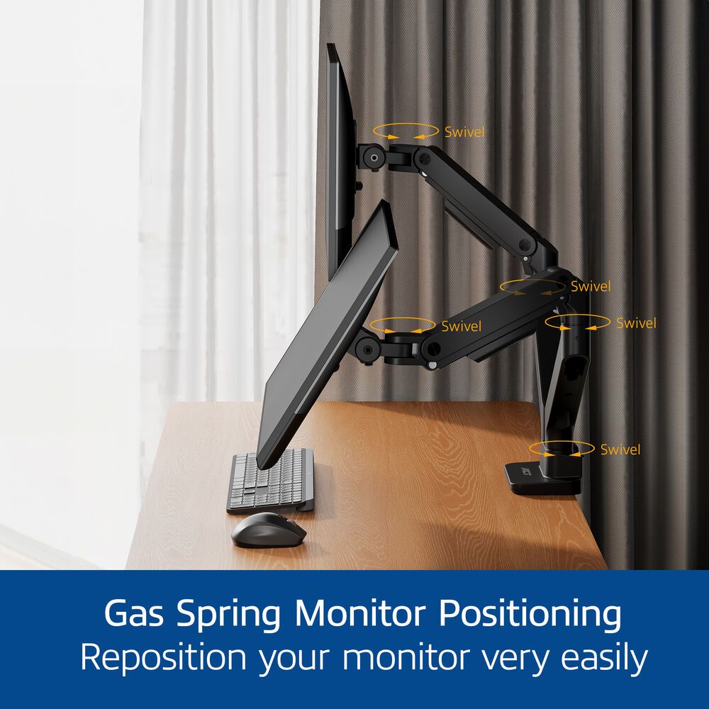 ACT AC8342 Dual Monitor Arm Office Premium with Gas Spring - Image 2