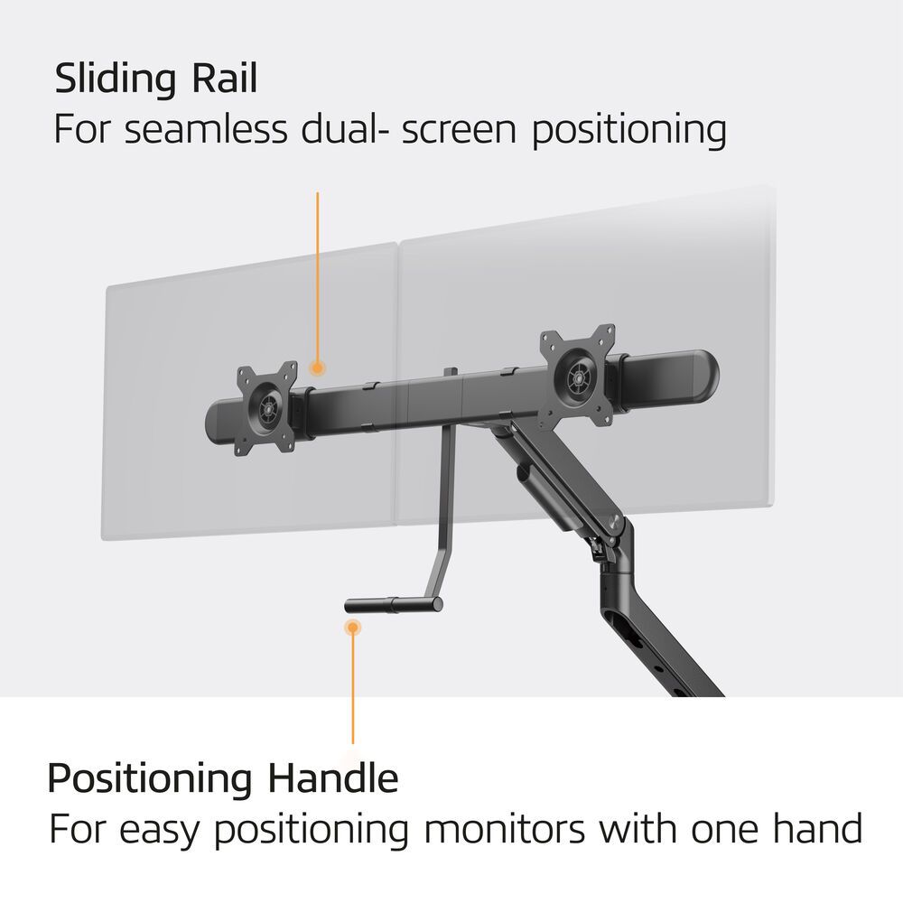 ACT AC8344 Dual Monitor Arm Office Premium with Gas Spring Crossbar - Image 8