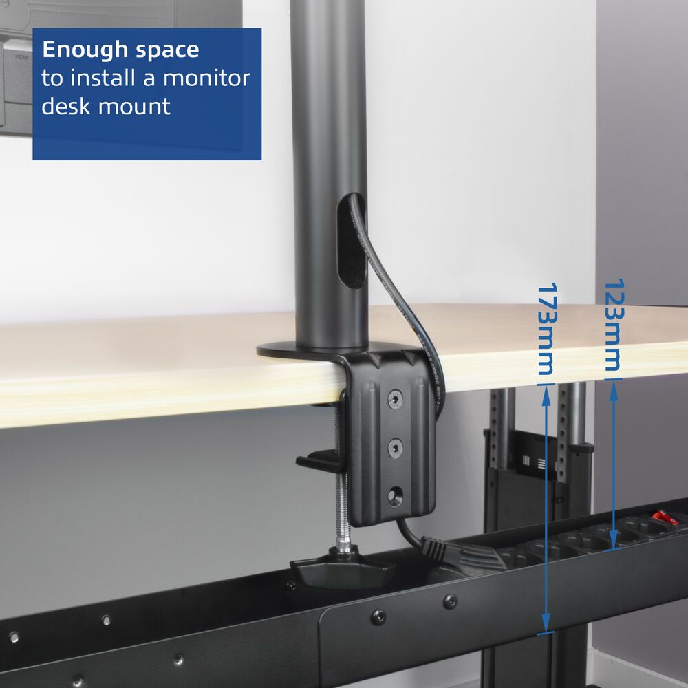 act-ac8376-under-desk-extendable-cable-management-tray-with-clamp-mount_5.jpg ACT AC8376 Under Desk Extendable Cable Management Tray with Clamp Mount - Image 5