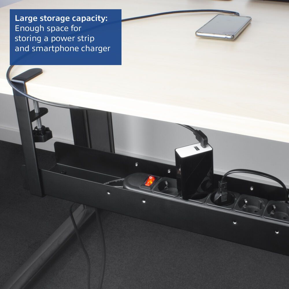 act-ac8376-under-desk-extendable-cable-management-tray-with-clamp-mount_6.jpg ACT AC8376 Under Desk Extendable Cable Management Tray with Clamp Mount - Image 6