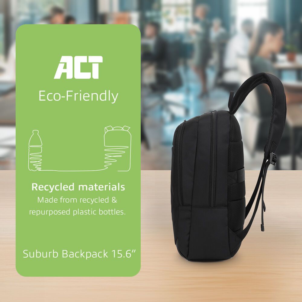 ACT AC8565 Suburb Backpack for laptops up to 15,6" Black - Image 8