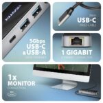 AXAGON HMC-6GLN USB-C 5Gbps Glass 6in1 hub Black - Image 3