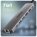 AXAGON HMC-7HX2 USB-C 5Gbps Dual 4K Display 7in1 Hub Aluminium - Image 2
