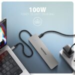 AXAGON HMC-7HX2 USB-C 5Gbps Dual 4K Display 7in1 Hub Aluminium - Image 3