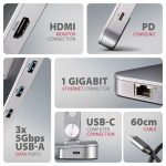 AXAGON HMC-STND Többportos USB-C 5Gbps hub és alumínium állvány laptopokhoz - Image 3