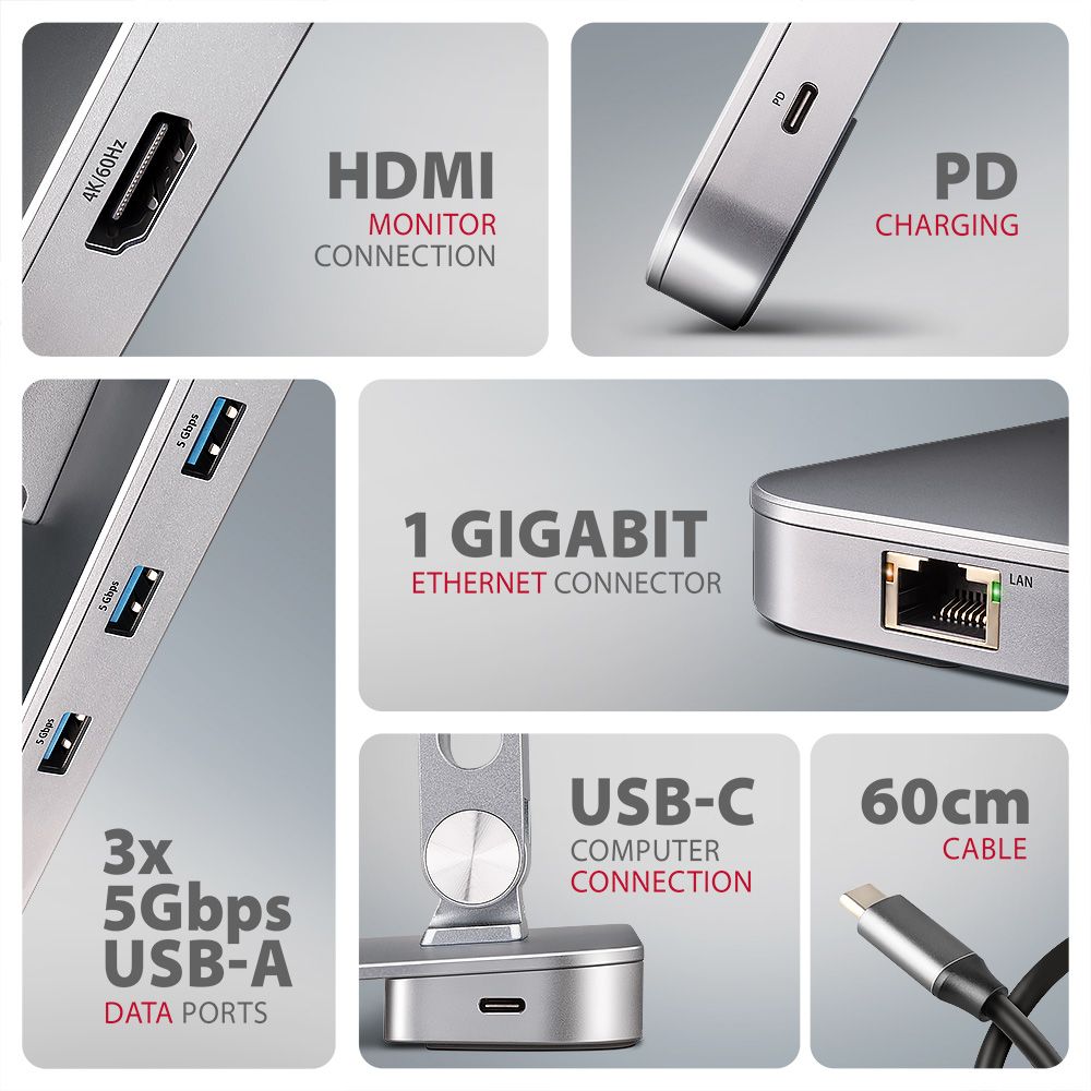 axagon-hmc-stnd-usb-c-5gbps-aluminium-stand-hub-7in1-silver_3.jpg AXAGON HMC-STND Többportos USB-C 5Gbps hub és alumínium állvány laptopokhoz - Image 3