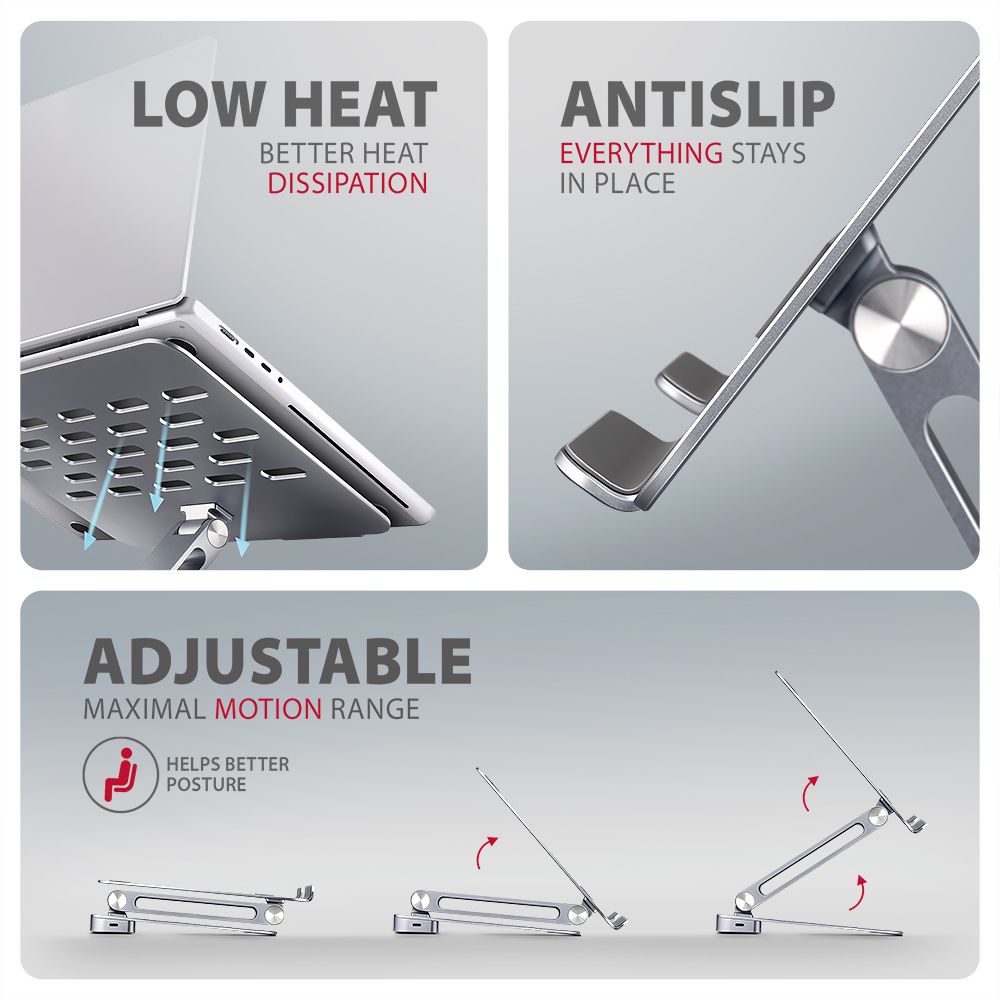 axagon-hmc-stnd-usb-c-5gbps-aluminium-stand-hub-7in1-silver_4.jpg AXAGON HMC-STND Többportos USB-C 5Gbps hub és alumínium állvány laptopokhoz - Image 4