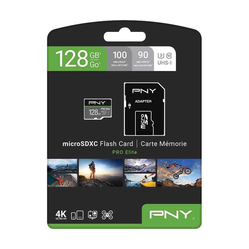 PNY 128GB microSDXC Pro Elite Class 10 U3 V10 + adapterrel - Image 5