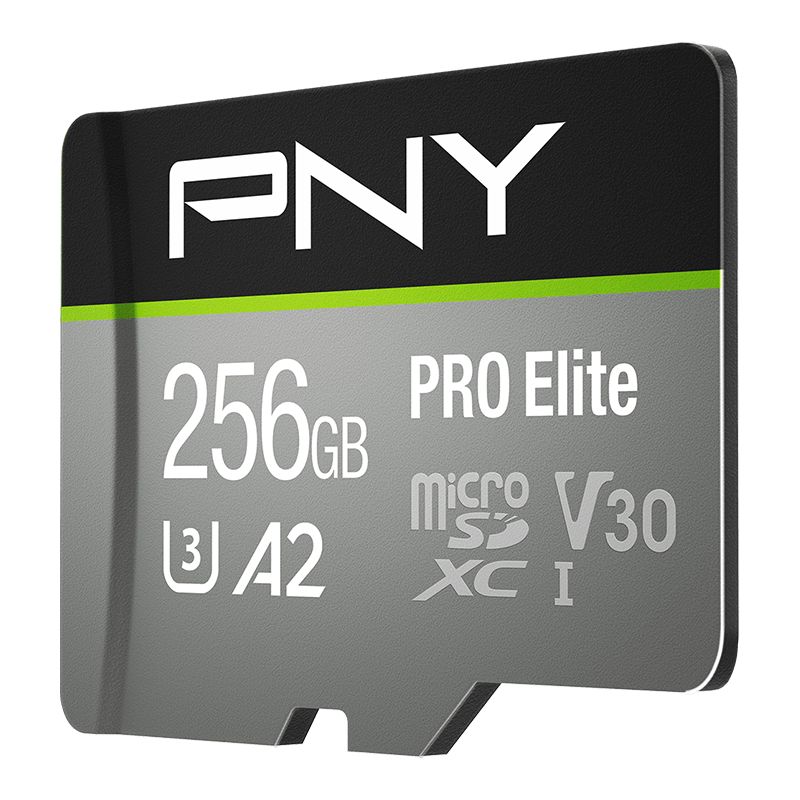PNY 256GB microSDXC Pro Elite Class 10 U3 V30 A2 + adapterrel - Image 2