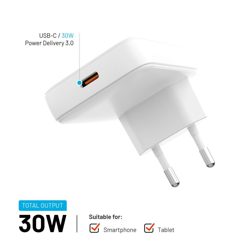 FIXED Slim USB-C úti töltő GaN PD 30W-os fehér - Image 3