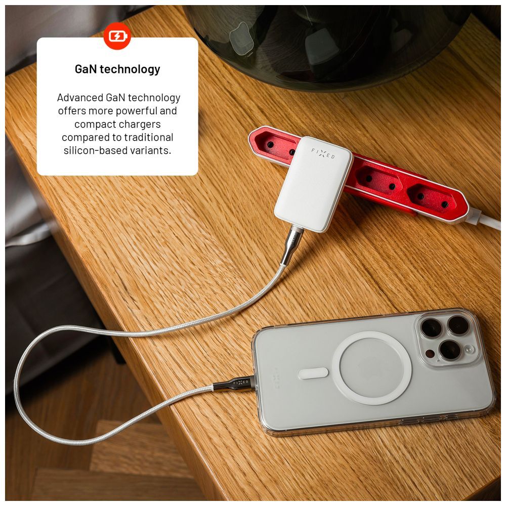 FIXED Slim USB-C úti töltő GaN PD 30W-os fehér - Image 6