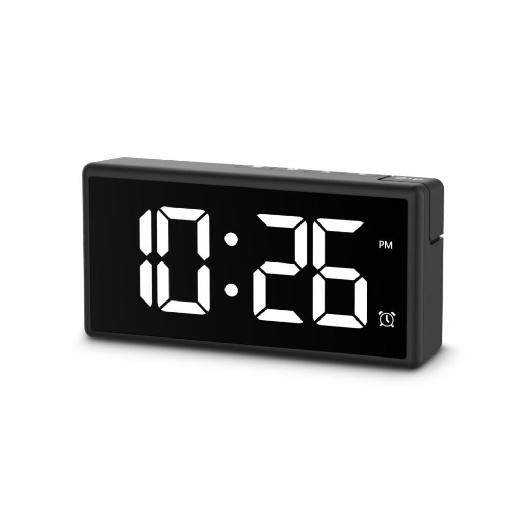 Hama Ibiza Digital Alarm Clock Multi-Colour Display with USB Charging Function Black - Image 2