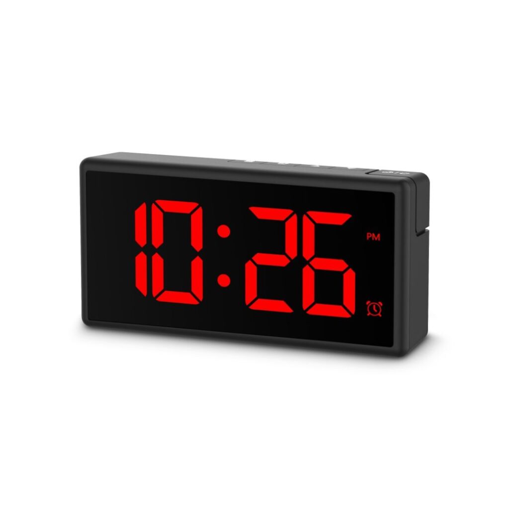 Hama Ibiza Digital Alarm Clock Multi-Colour Display with USB Charging Function Black - Image 3