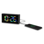 Hama Ibiza Digital Alarm Clock Multi-Colour Display with USB Charging Function Black - Image 4
