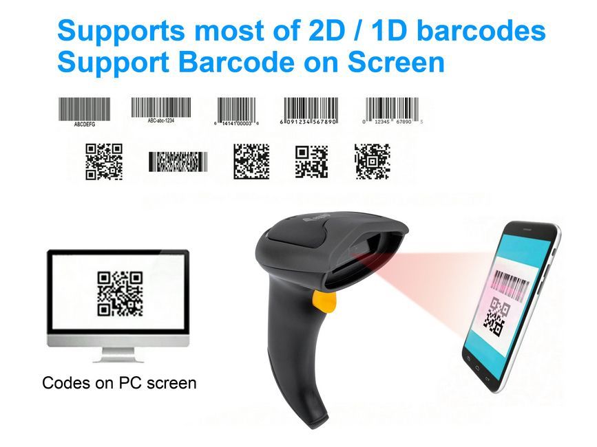EQuip Wireless 2D Barcode Scanner Long Distance with Stand Vonalkódolvasó Black - Image 8