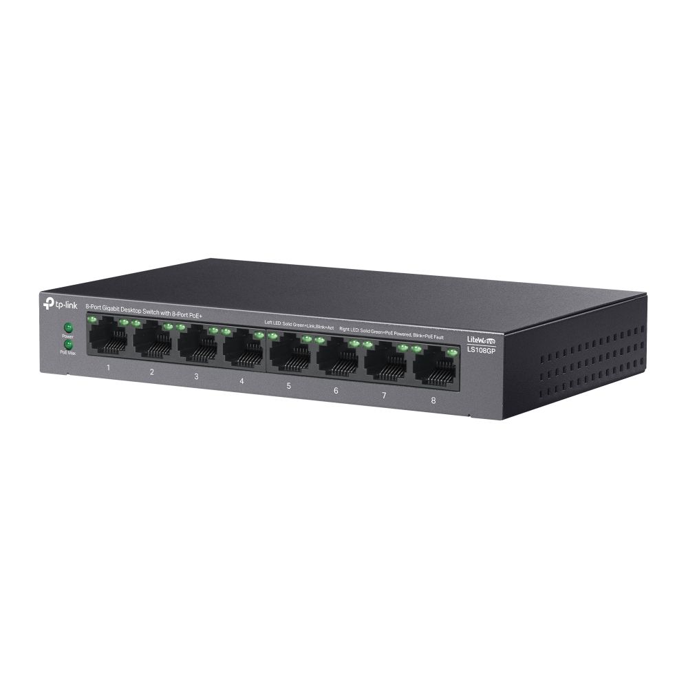 TP-Link LS108GP 8-Port Gigabit Desktop Switch with 8-Port PoE+ - Image 3
