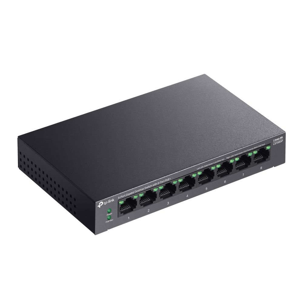 TP-Link LS108GP 8-Port Gigabit Desktop Switch with 8-Port PoE+ - Image 4