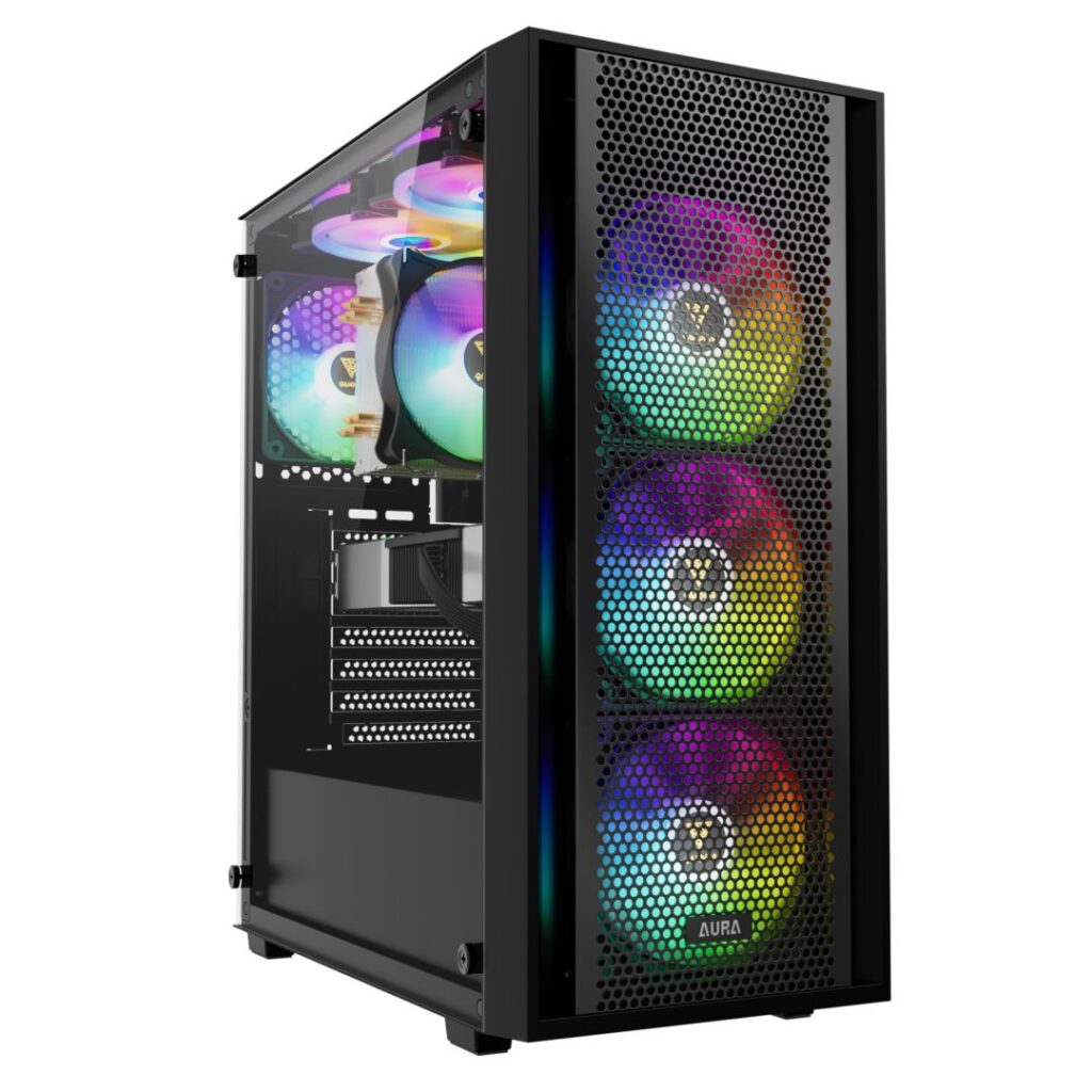 Gamdias Aura GC2 Elite ARGB Tempered Glass Black - Image 1