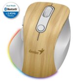 Genius Ergo 9000S Pro Wireless Bluetooth Mouse Pine Wood - Image 2
