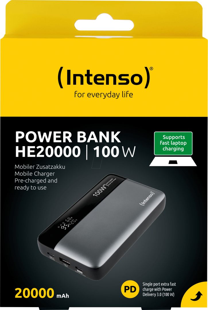 Intenso HE20000 20000mAh PowerBank Grey-Black - Image 2