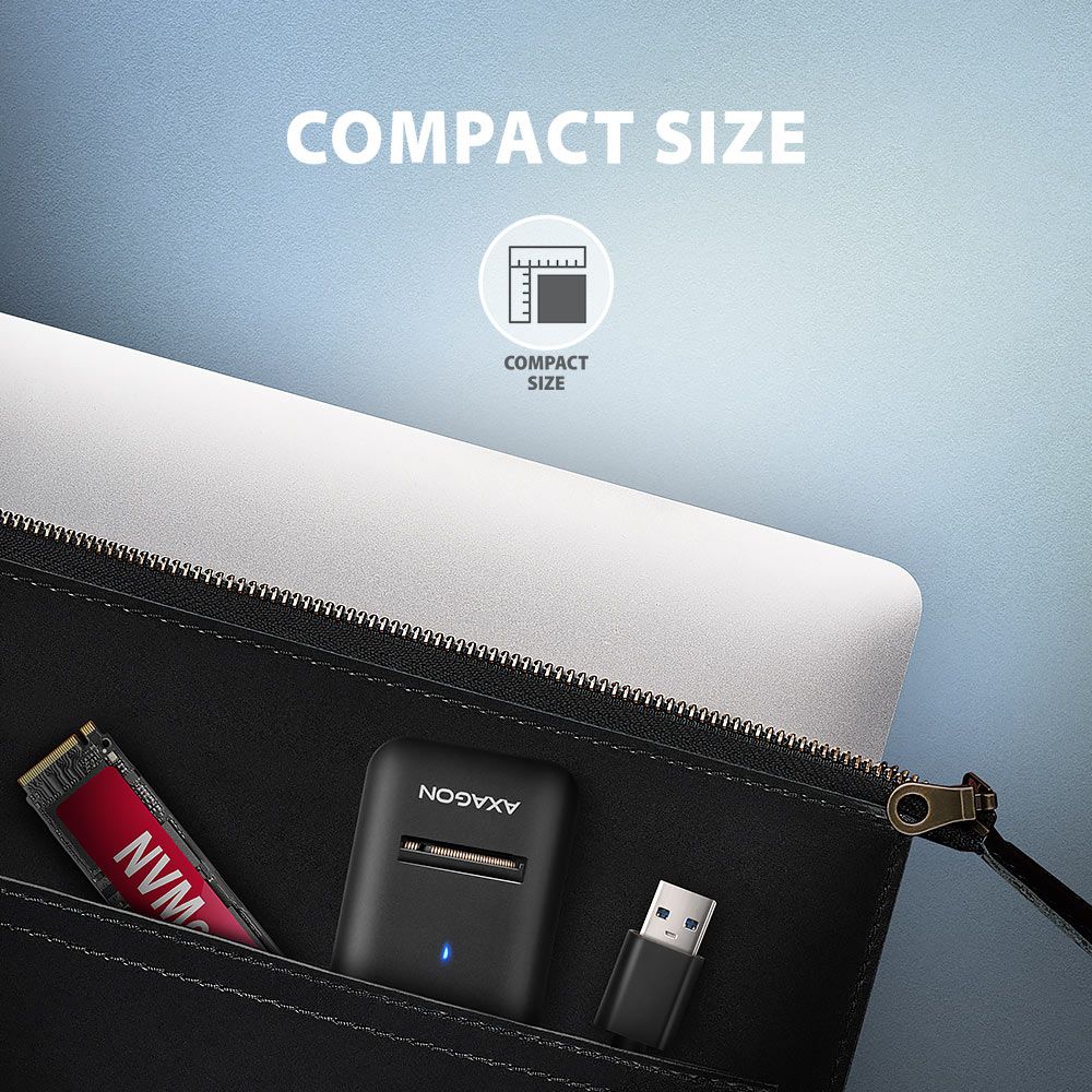 AXAGON ADM2-AM USB-A 10Gbps M.2 NVMe & SATA SSD Adapter - Image 5