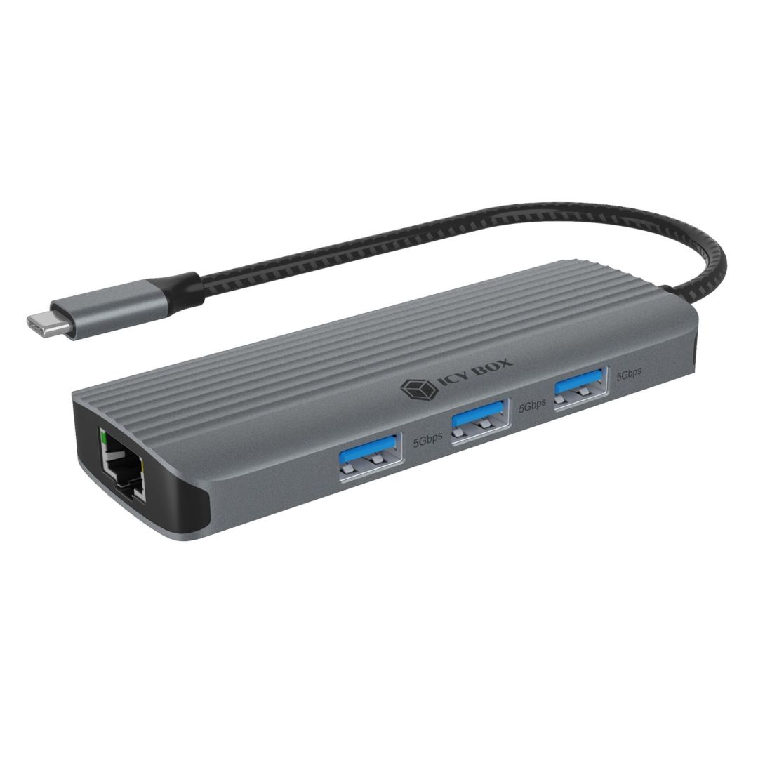Raidsonic Icy Box IB-DK4034A-CPD 6-in-1 USB Type-C Dock Black