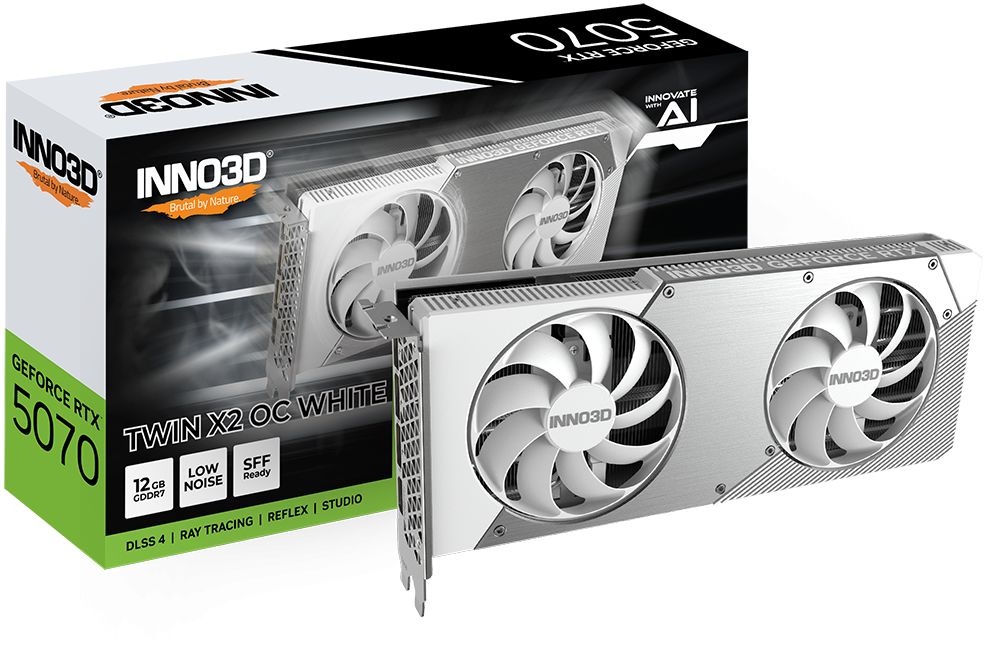 Inno3D GeForce RTX5070 12GB GDDR7 Twin X2 OC White - Image 1