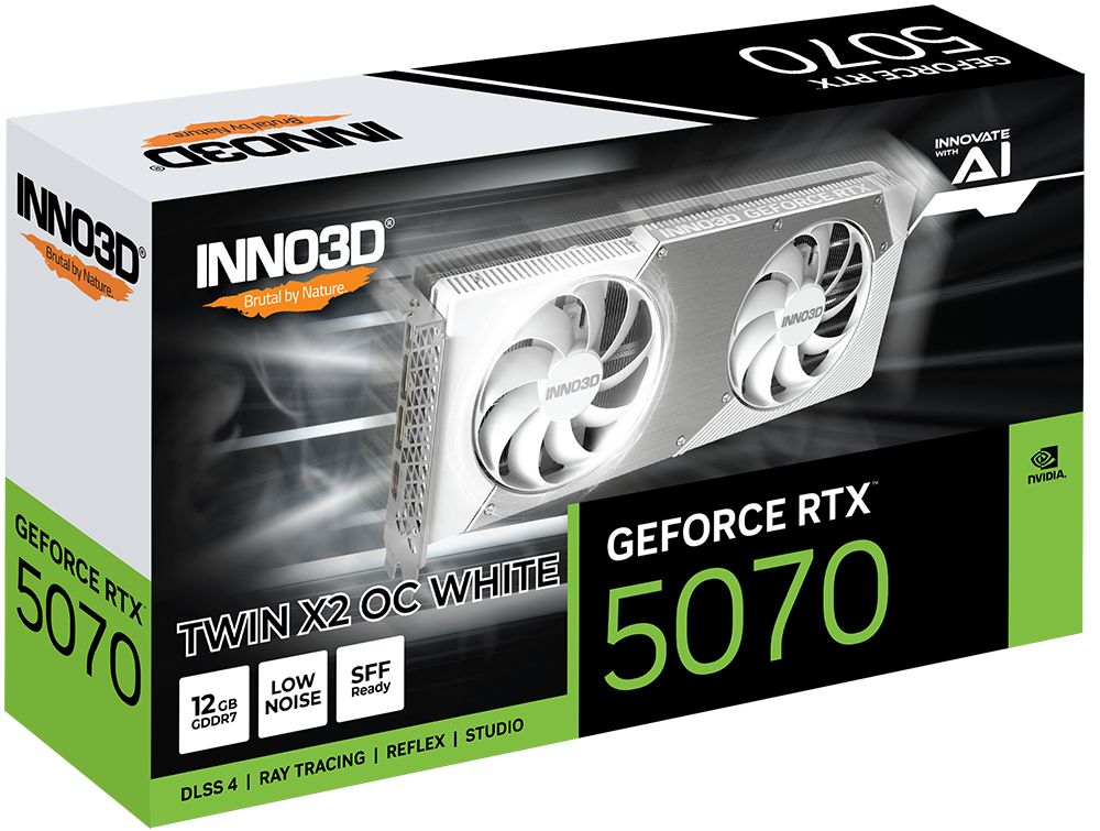 Inno3D GeForce RTX5070 12GB GDDR7 Twin X2 OC White - Image 3