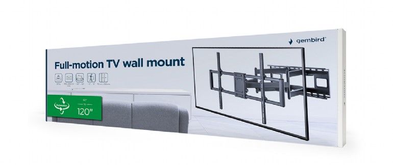 Gembird WM-120ST-01 Full-motion TV wall mount 60"-120" - Image 7