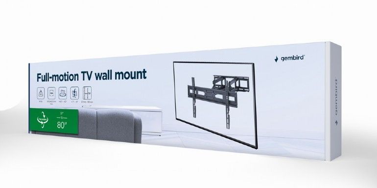 Gembird WM-80ST-03 Full-motion TV wall mount 37”-80” Black - Image 12