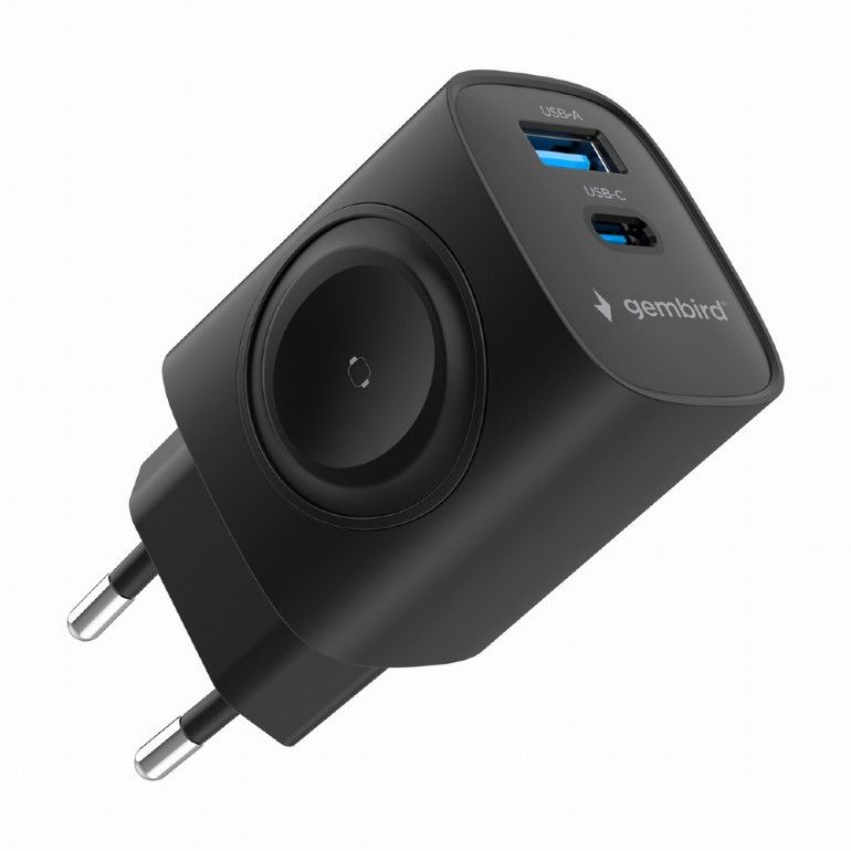 Gembird 2-in-1 20W Apple Watch + phone fast charger Black - Image 2