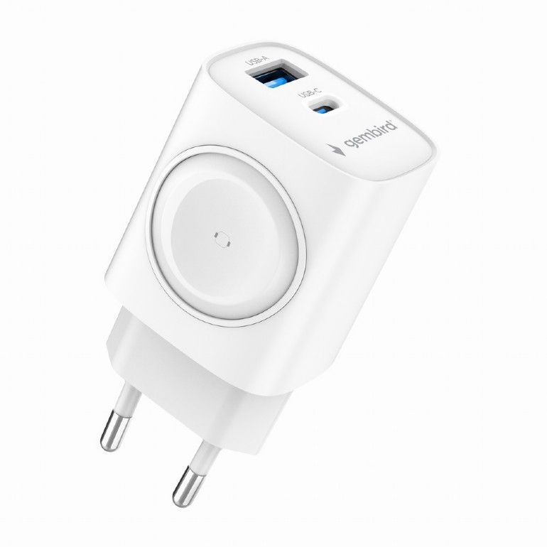 Gembird 2-in-1 20W Apple Watch + phone fast charger White - Image 2