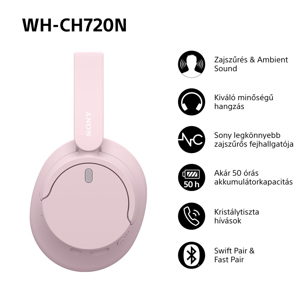 Sony WHCH720NP Bluetooth Headset Pink - Image 12
