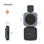 FIXED MagFlex vezeték nélküli töltő, 3 eszköz egyidejű töltése, MagSafe támogatás, szürke - Image 11