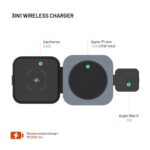 FIXED MagFlex vezeték nélküli töltő, 3 eszköz egyidejű töltése, MagSafe támogatás, szürke - Image 5