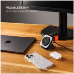 FIXED MagFlex vezeték nélküli töltő, 3 eszköz egyidejű töltése, MagSafe támogatás, szürke - Image 6