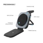 FIXED MagFlex vezeték nélküli töltő, 3 eszköz egyidejű töltése, MagSafe támogatás, szürke - Image 7