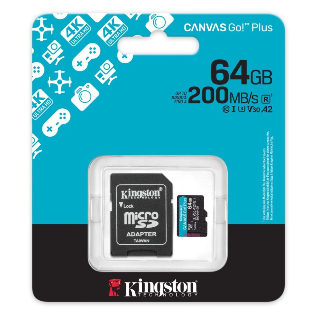 Kingston 64GB microSDXC Canvas Go Plus Gen4 Class 10 UHS-I U3 + adaper - Image 3